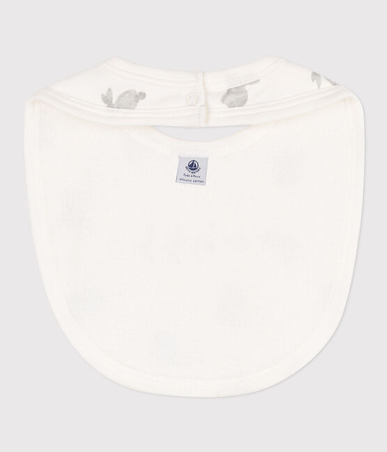 Printed Cotton Bib MARSHMALLOW white/GRIS grey