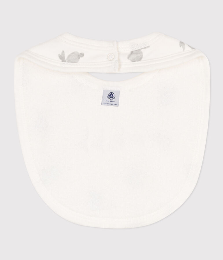 Printed Cotton Bib white/grey