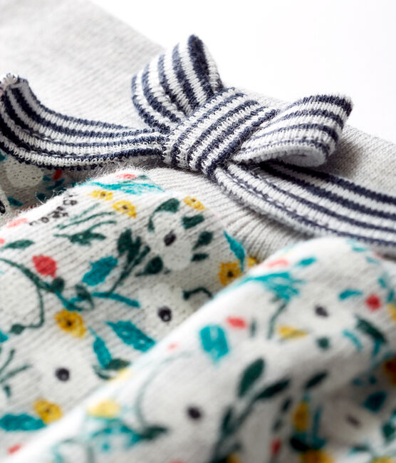 Baby Girls' Printed Fleece Trousers BELUGA grey/MULTICO CN white
