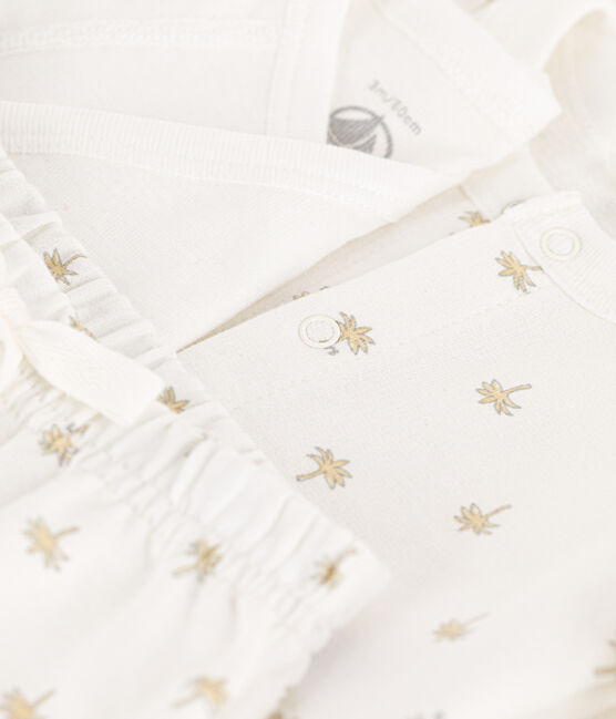 Babies' Patterned Cotton Outfit MARSHMALLOW white/MULTICO white