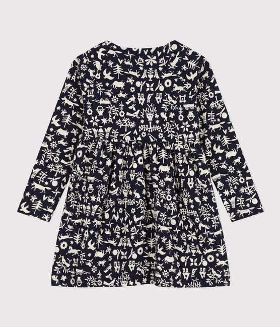 Girls' long-sleeved printed tube knit dress SMOKING blue/AVALANCHE