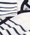 Striped Velour Sleepsuit MARSHMALLOW white/SMOKING blue