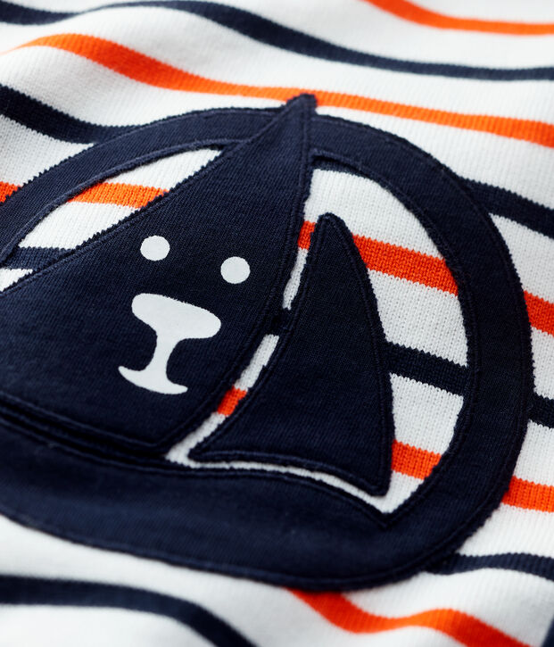 Babies' Fleece Sweatshirt white/blue/orange