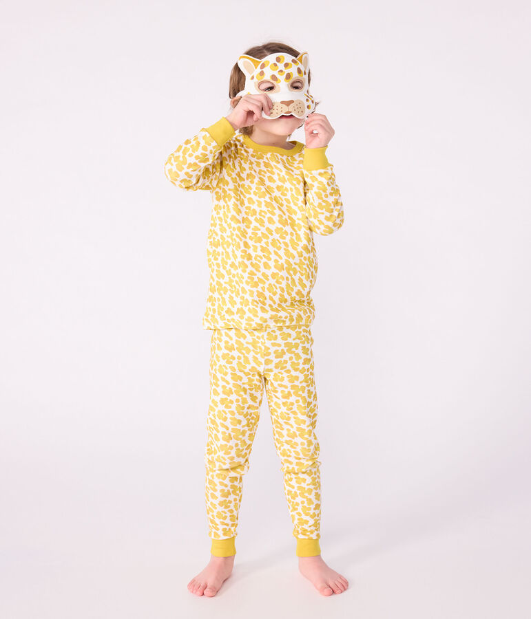 Children's leopard print cotton fancy dress pyjamas white/multicolor