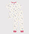Children's printed cotton pyjamas with short sleeves and long legs MARSHMALLOW white/MULTICO white