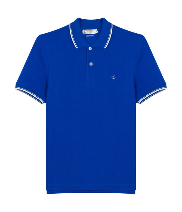 Men's short-sleeved polo shirt blue