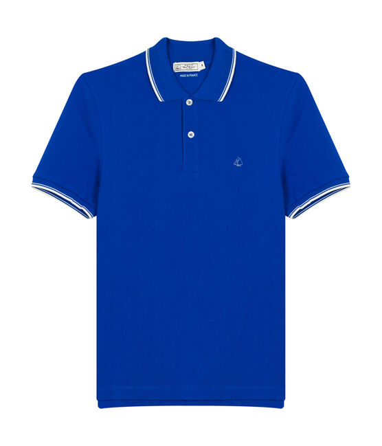 Men's short-sleeved polo shirt PERSE blue