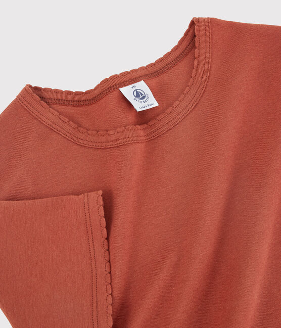 Women's Iconic Organic Cotton T-Shirt With Decorative Stitching OMBRIE brown