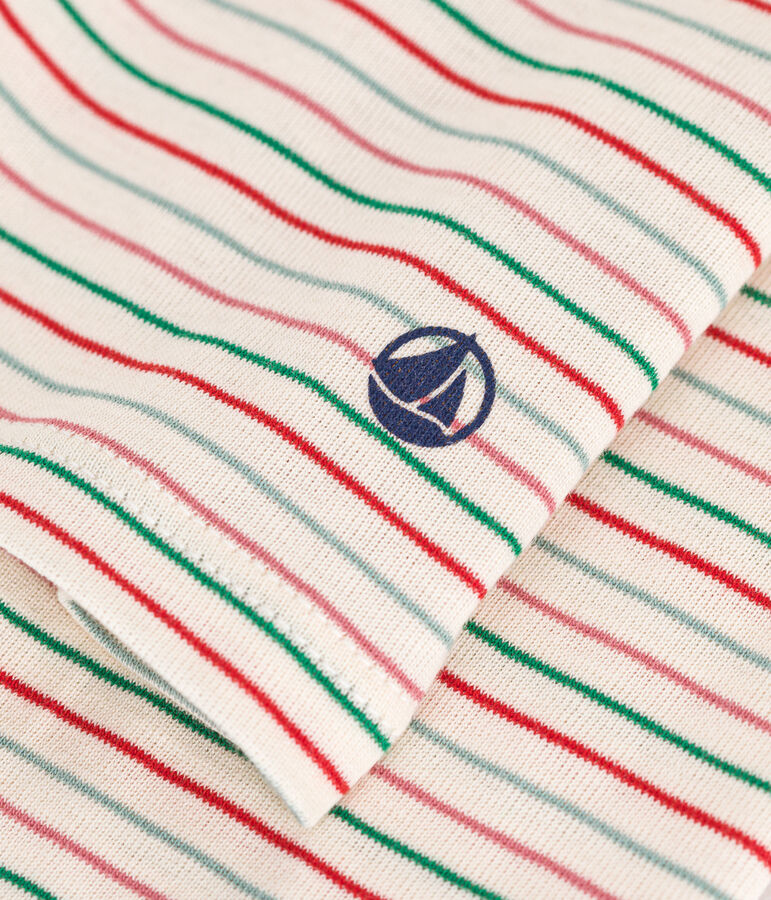 Women's Iconic roll neck cotton T-shirt Ecru/multicolor