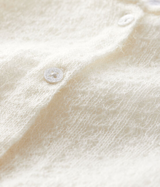 Baby girl's knitted cardigan MARSHMALLOW white