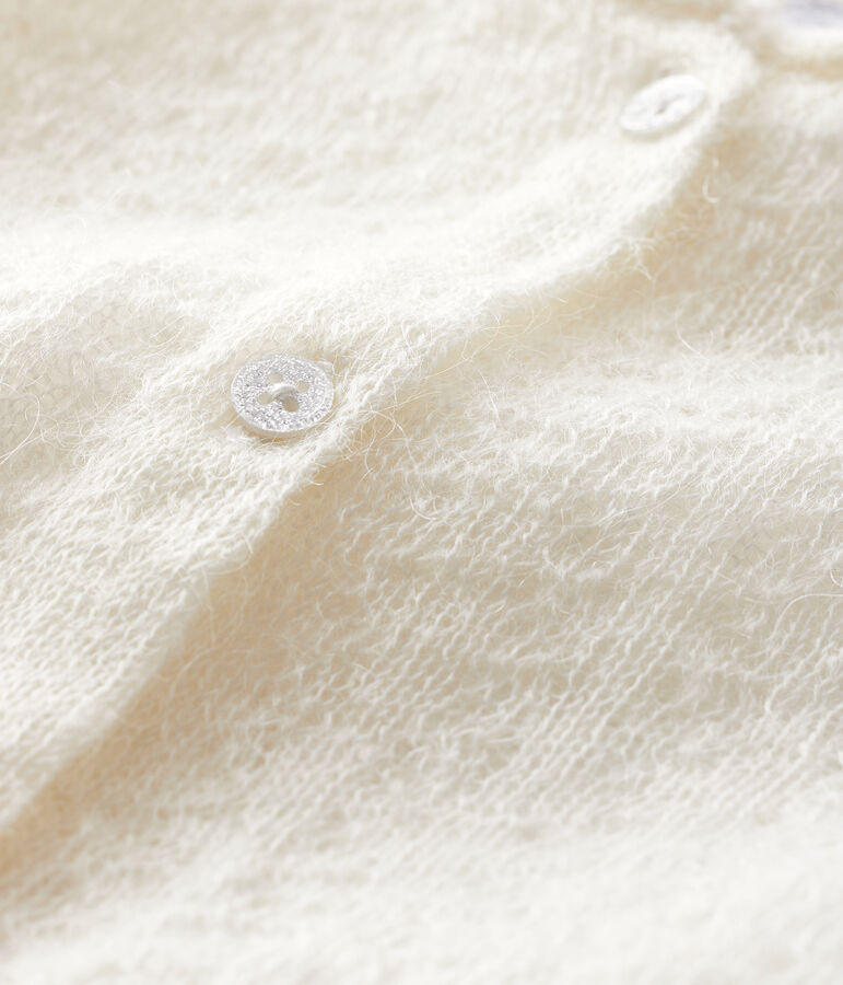 Baby girl's knitted cardigan white