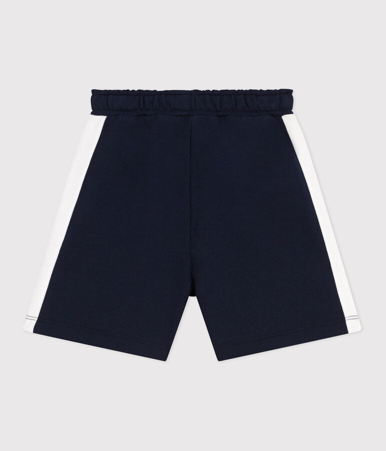 Children's plain cotton Bermuda shorts blue