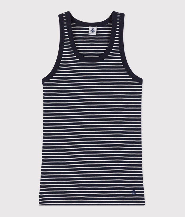 Women's iconic striped cotton tank top blue/white
