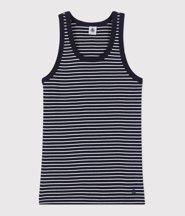 Women's iconic striped cotton tank top blue/white