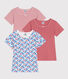 Children's short-sleeved floral cotton T-shirts - 3-Pack