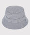 Boys' Stripy Sun Hat MEDIEVAL blue/MARSHMALLOW white