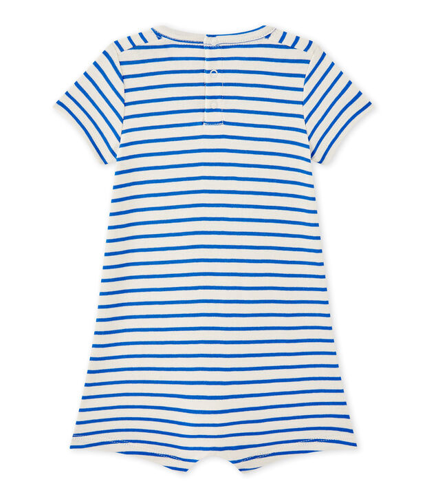 Baby boy's sailor romper beige/blue