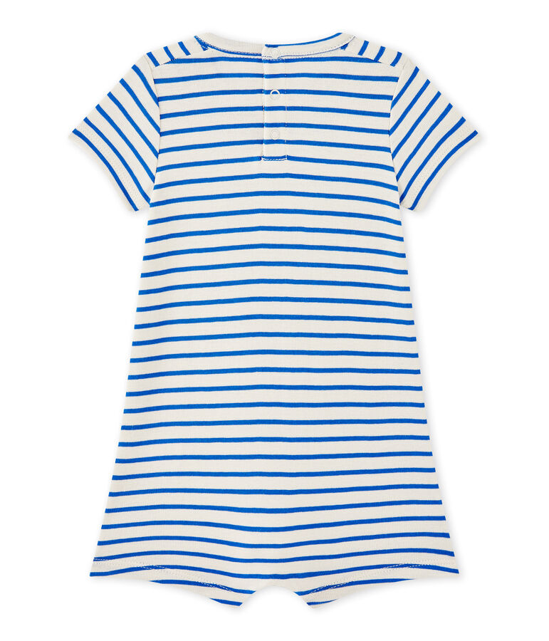 Baby boy's sailor romper beige/blue