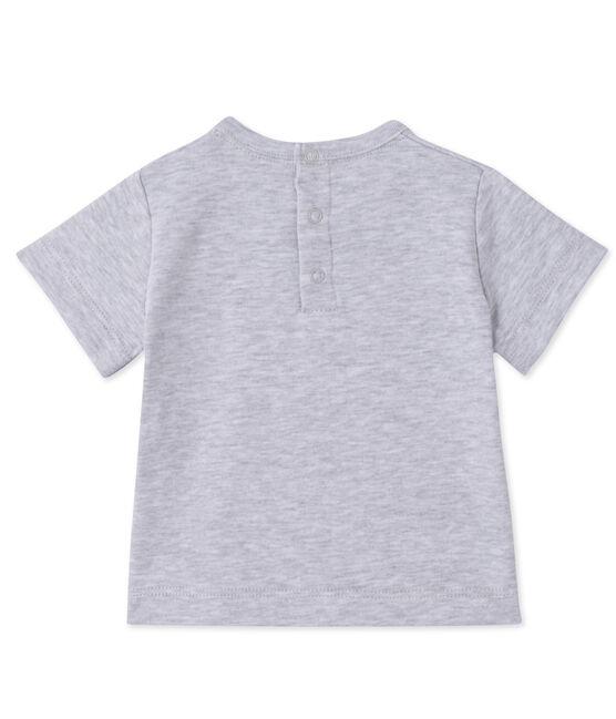 Baby boys' silkscreen print T-shirt POUSSIERE CHINE grey