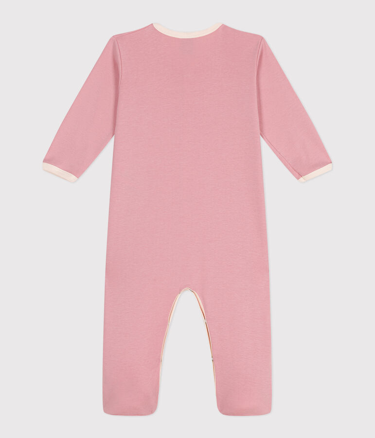 Babies' plain cotton pyjamas pink