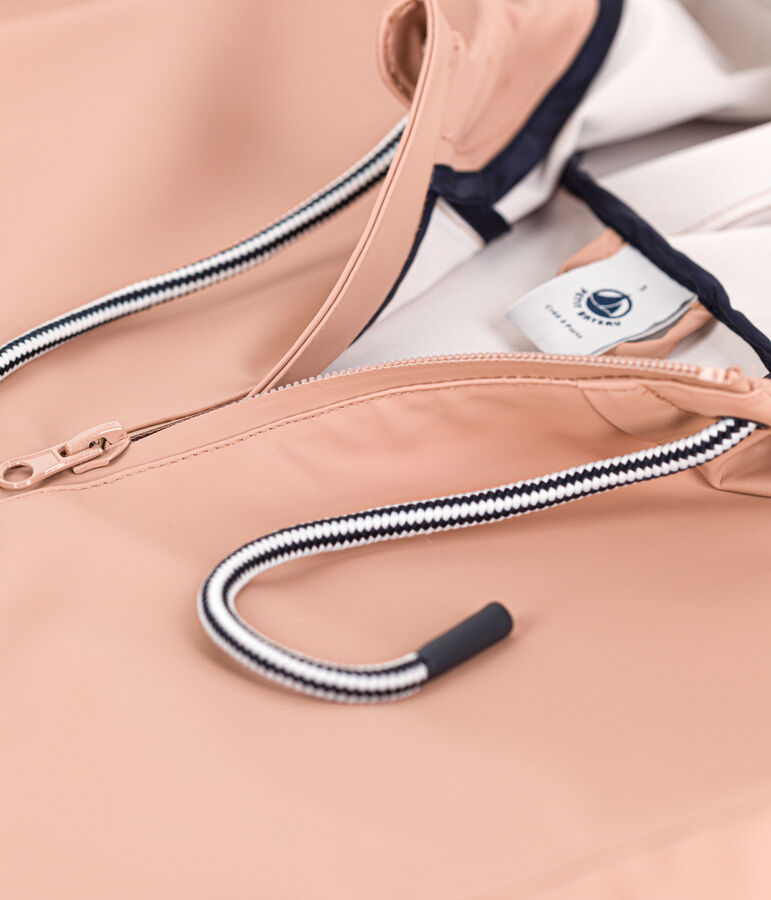 Unisex Long Light Recycled Fabric Raincoat beige