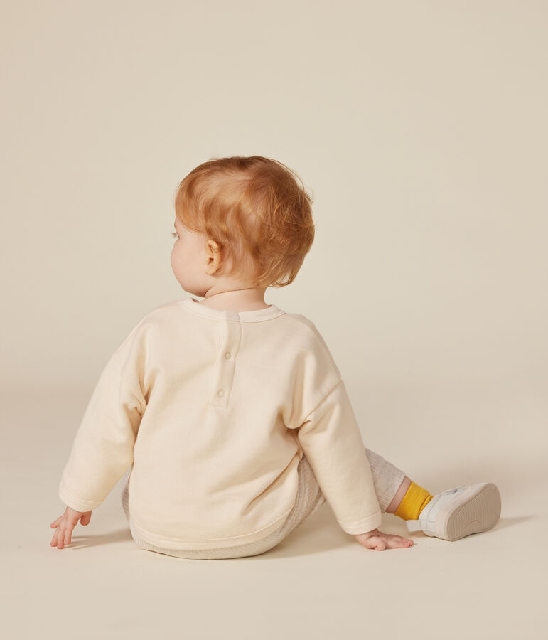 Babies' fleece sweatshirt Ecru