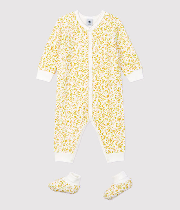 Babies' Floral Super Soft Terry Nightwear Set yellow/ECUME2
