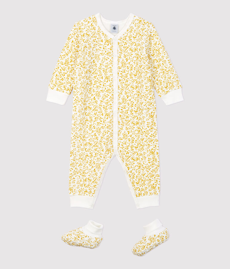 Babies' Floral Super Soft Terry Nightwear Set yellow/ECUME2