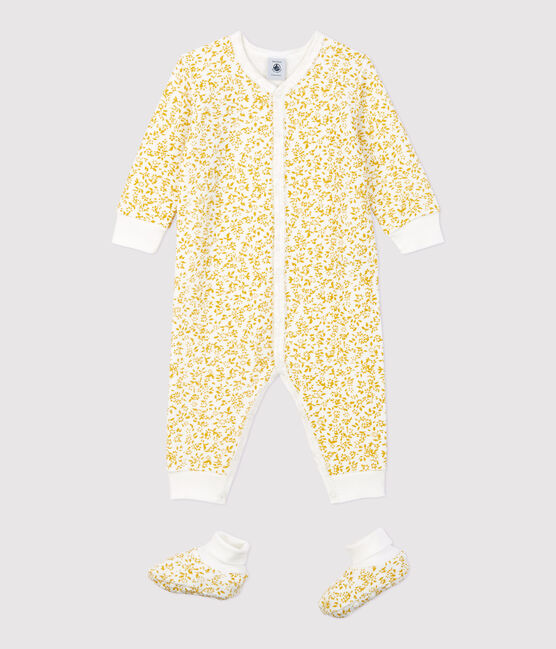 Babies' Floral Super Soft Terry Nightwear Set OCRE /ECUME2