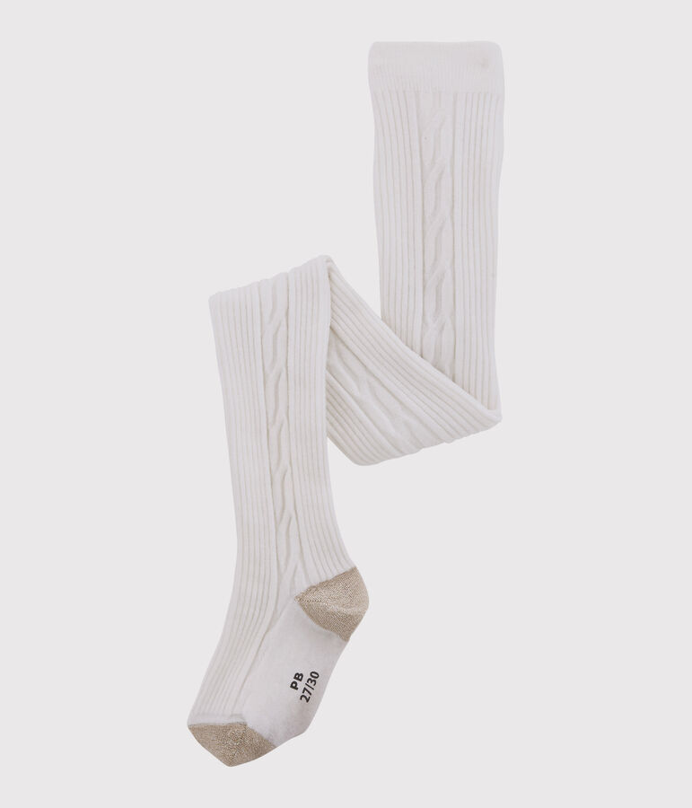 Girls' Warm Tights white