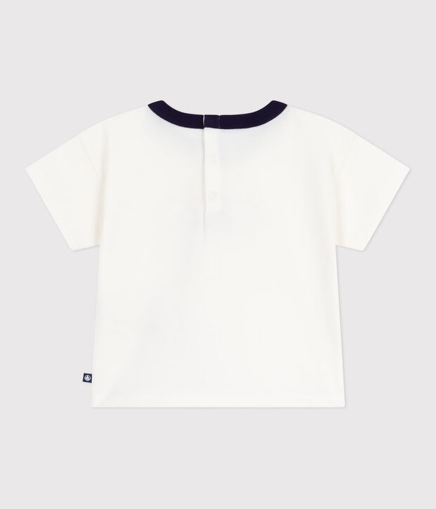 Babies' long-sleeved T-shirt with a vintage logo design white