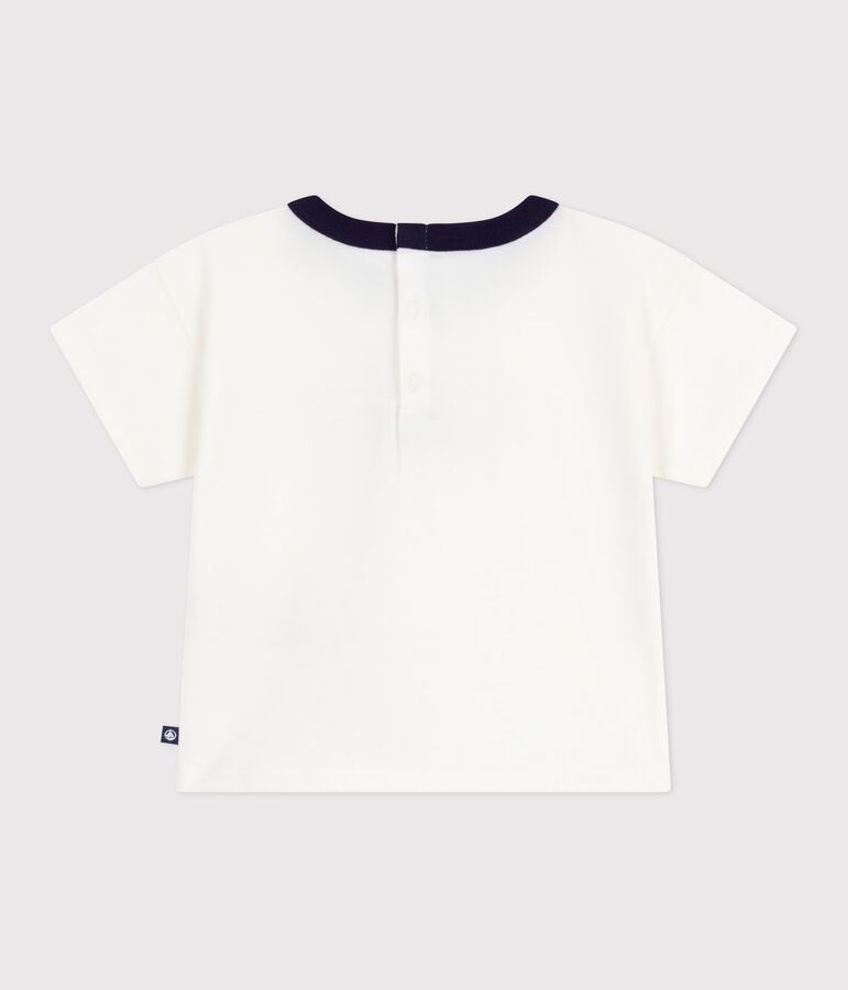 Babies' long-sleeved T-shirt with a vintage logo design white