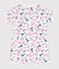 Babies' Paris print cotton playsuit with a collar MARSHMALLOW white/MULTICO white