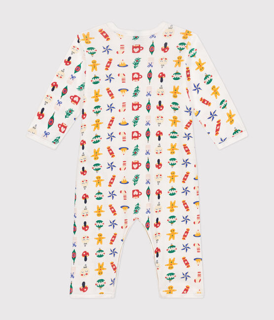 Babies' printed cotton footless pyjama suit MARSHMALLOW white/MULTICO white