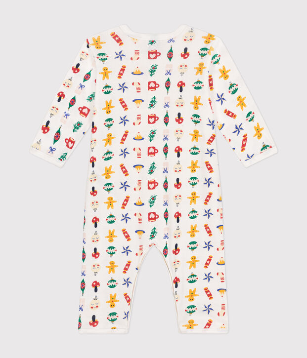 Babies' printed cotton footless pyjama suit white/multicolor