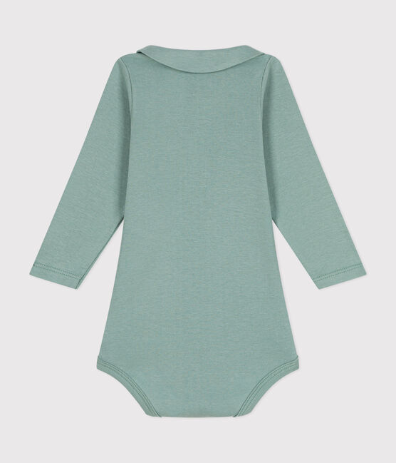 Babies' long-sleeved cotton bodysuit with a collar PAUL green