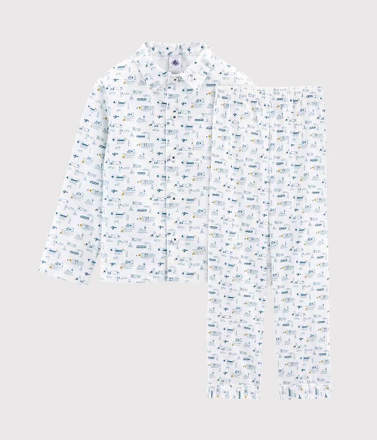 Boys' Cloth Pyjamas MARSHMALLOW white/SHADOW blue