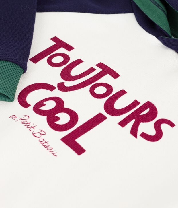 Children's printed cotton sweatshirt Ecru/multicolor