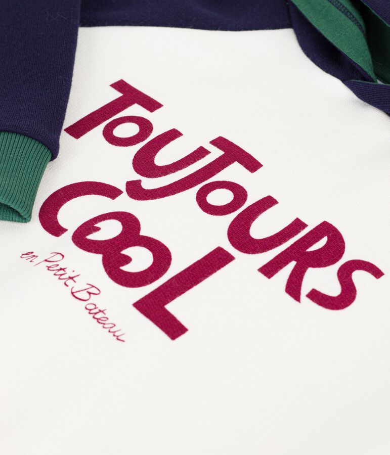 Children's printed cotton sweatshirt Ecru/multicolor