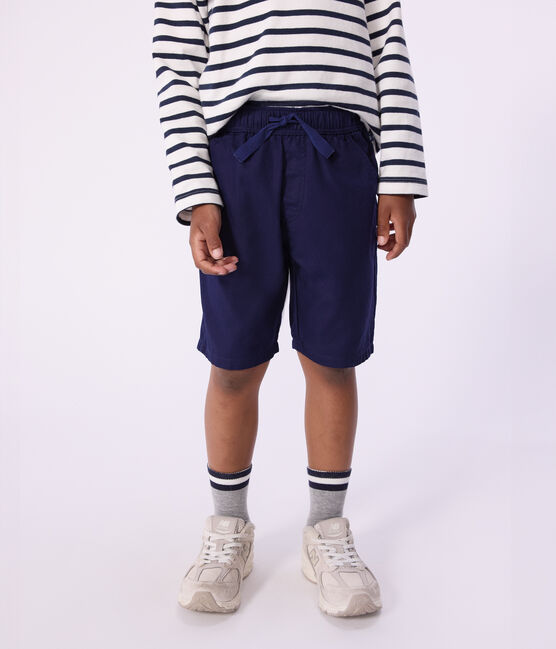 Children's Bermuda shorts in plain cotton SOIR blue