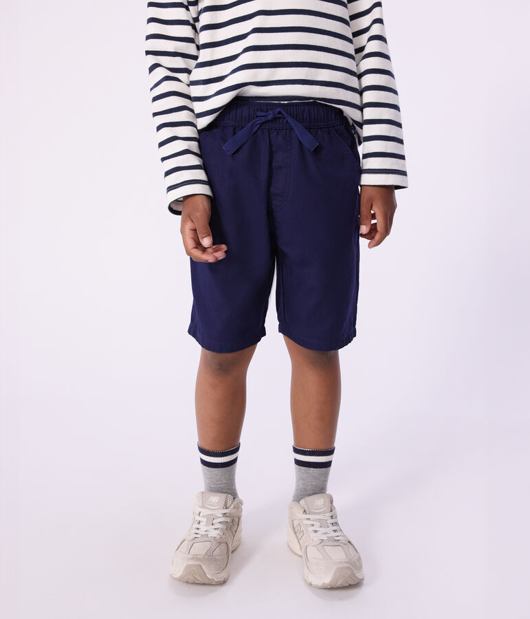 Children's Bermuda shorts in plain cotton blue