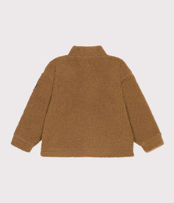Children's unisex jacket in recycled sherpa BRINDILLE brown