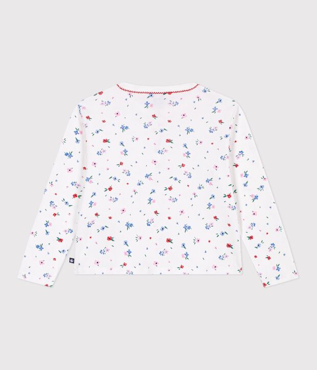 Children's floral print cotton cardigan white/multicolor