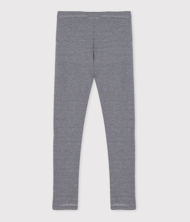 Girls' Tube Knit Leggings blue/beige