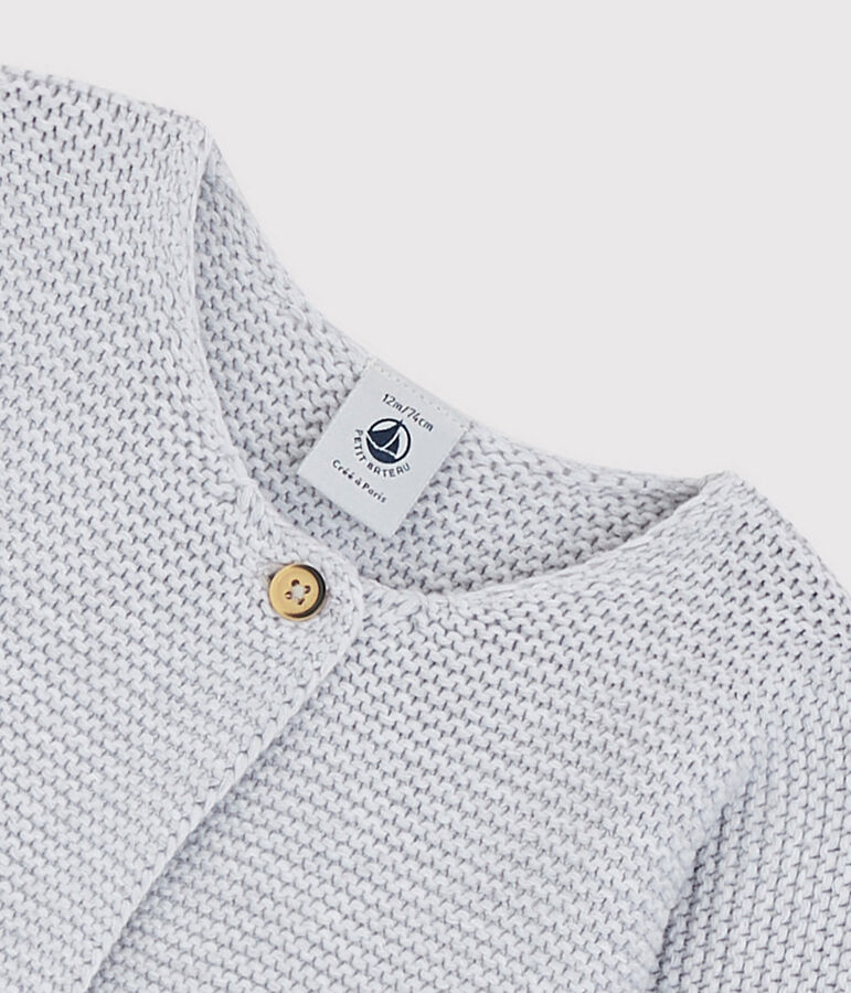 Babies' Organic Cotton Knitted Cardigan grey