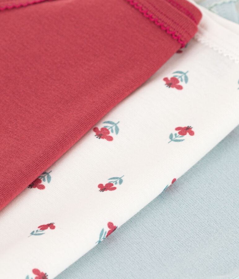 Floral Cotton Vest Bodysuits - Pack of 3 multicolor