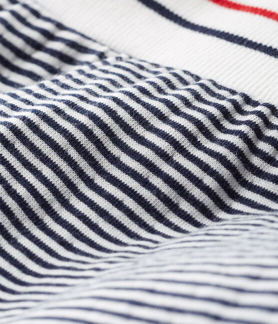 Baby Tube Knit Trousers SMOKING blue/MULTICO CN white