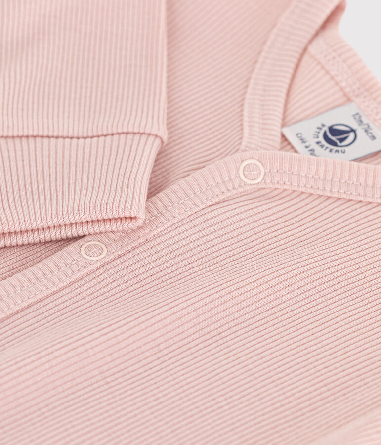 Footless Cotton and Lyocell Sleepsuit pink