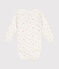 Babies' long-sleeved cotton wrapover bodysuit MARSHMALLOW white/SALINE