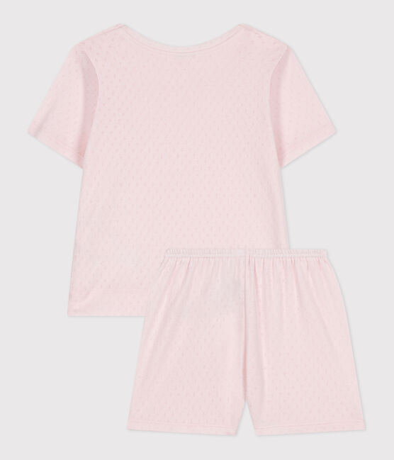 Children's short cotton pyjamas FLEUR pink